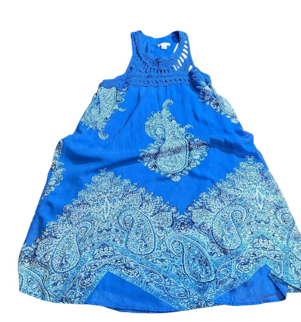 Xhilaration Blue Paisley Sleeveless Dress XS